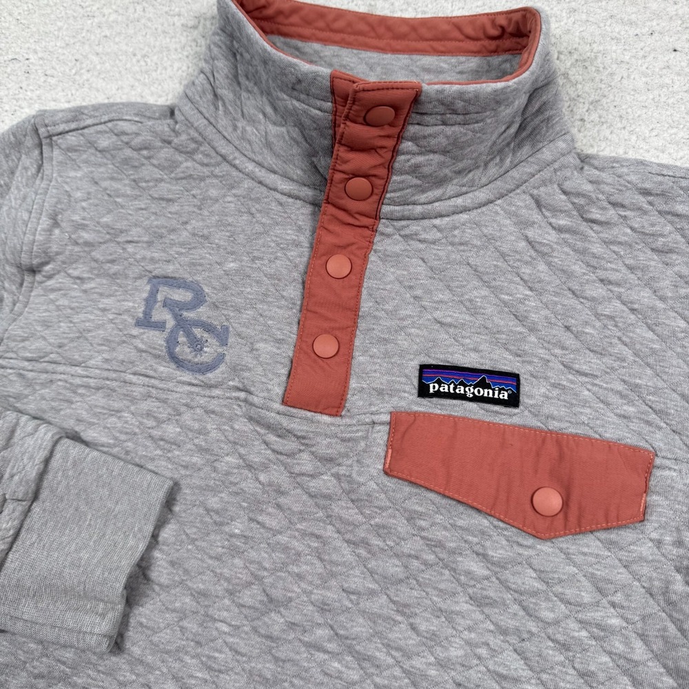 Patagonia Quilt Snap T Pullover Womens Small Mountain Trail Grey Organic Cotton‎